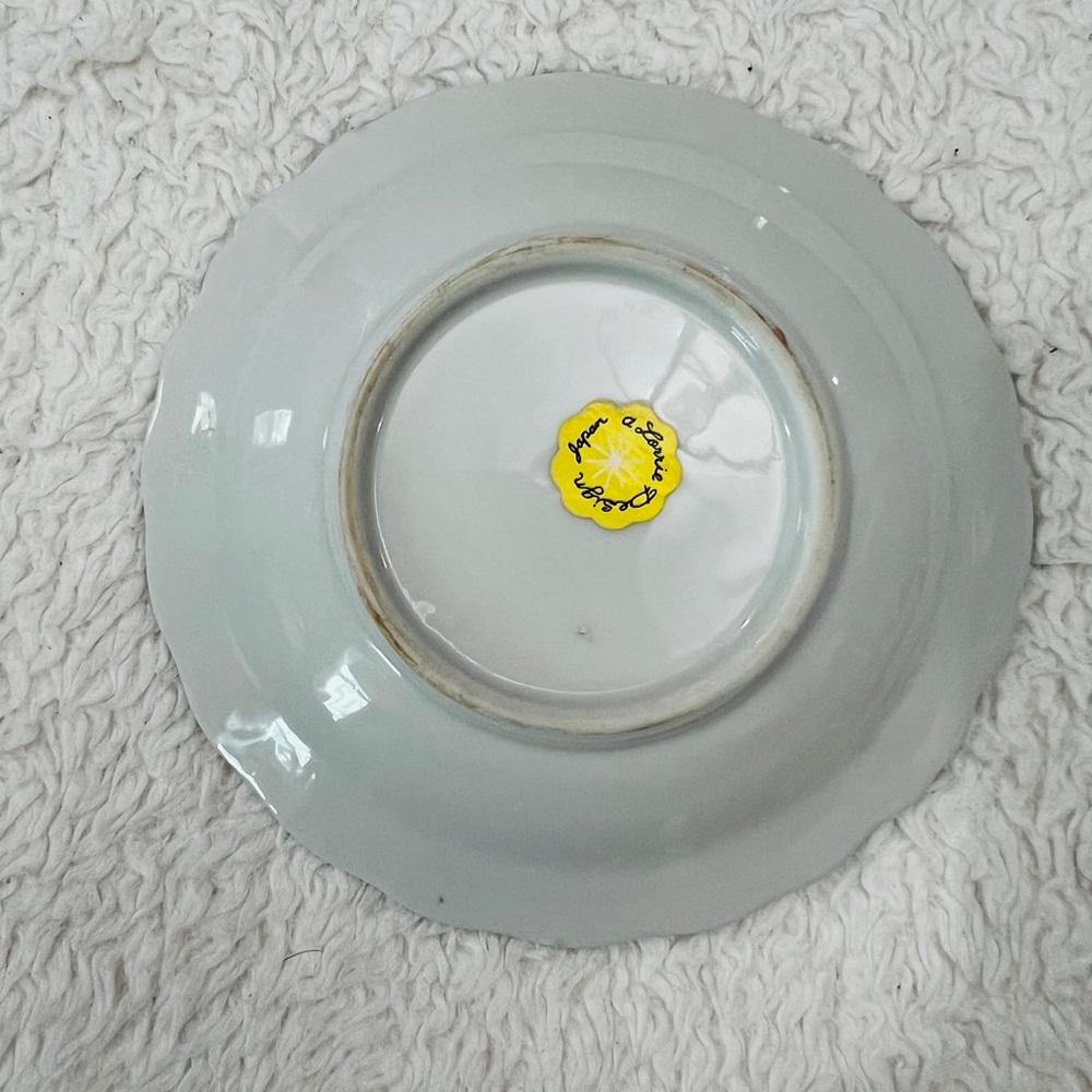 Vintage Saucer Silver Trim Gray/White Floral Pattern - Picture 2 of 3